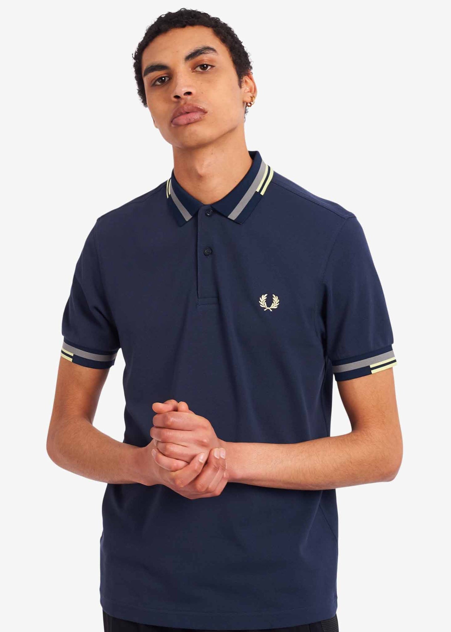 Fred Perry Polo's  Abstract tipped polo shirt - dark airforce 