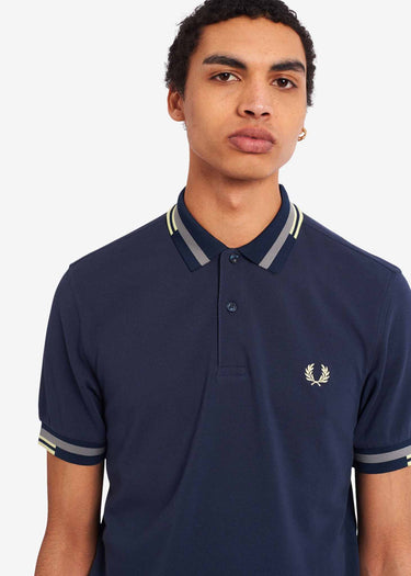 Fred Perry Polo's Abstract tipped polo shirt - dark airforce