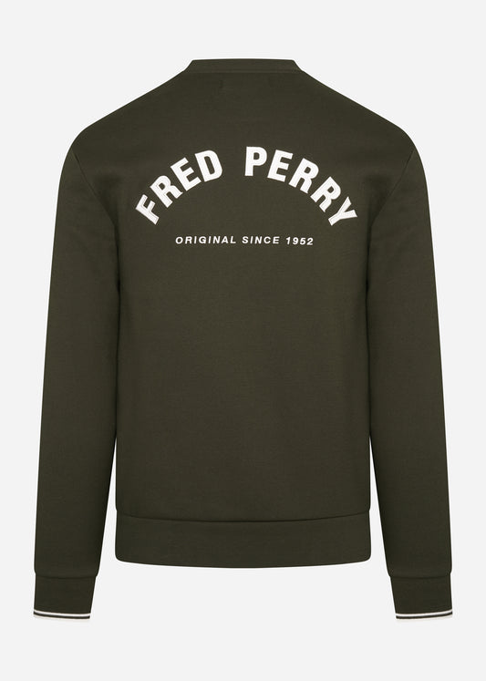 Fred Perry Truien  Fred Perry embroidered sweat - hunting green 