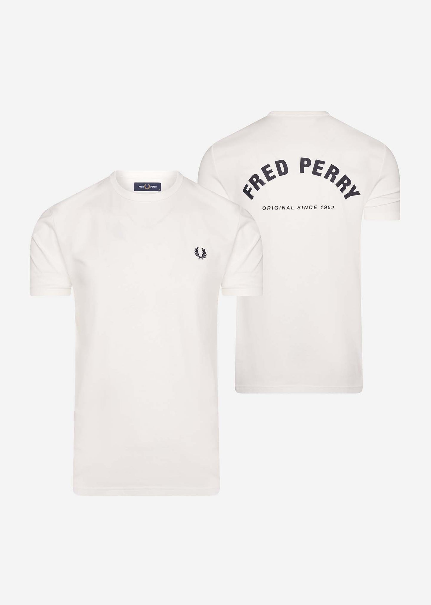 fred perry t-shirt wit back print white