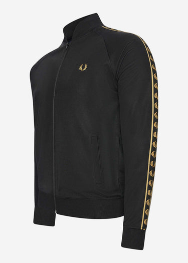 Fred Perry Vesten  Gold tape bomber track jacket - black