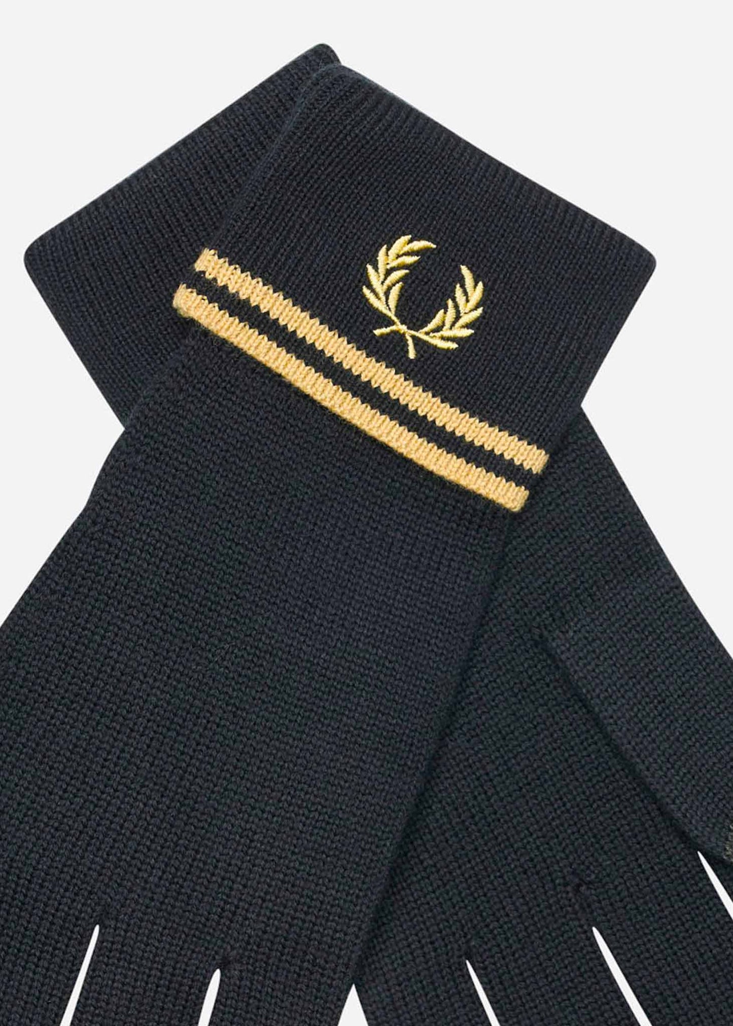Twin tipped merino wool gloves - black champagne