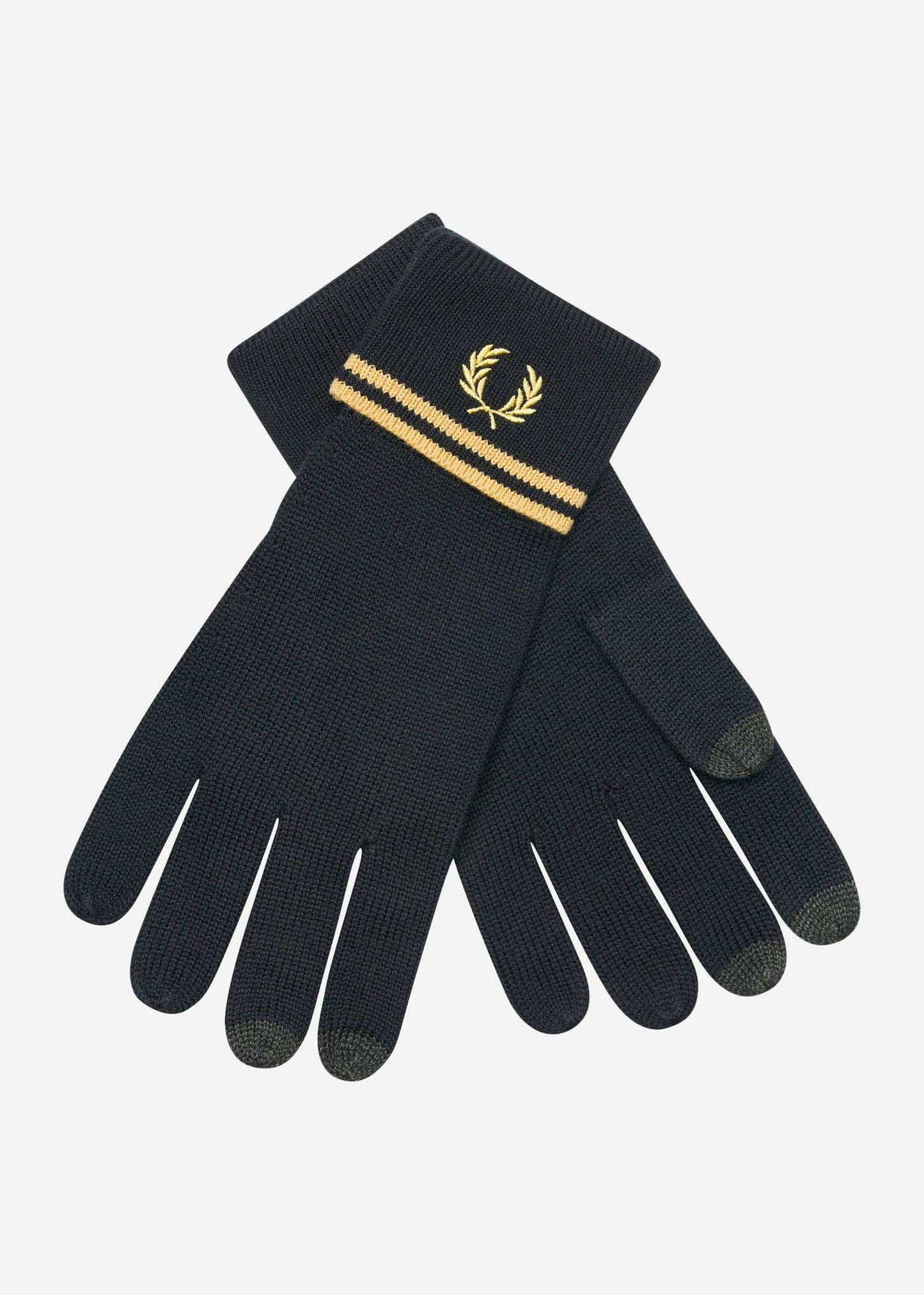 Twin tipped merino wool gloves - black champagne