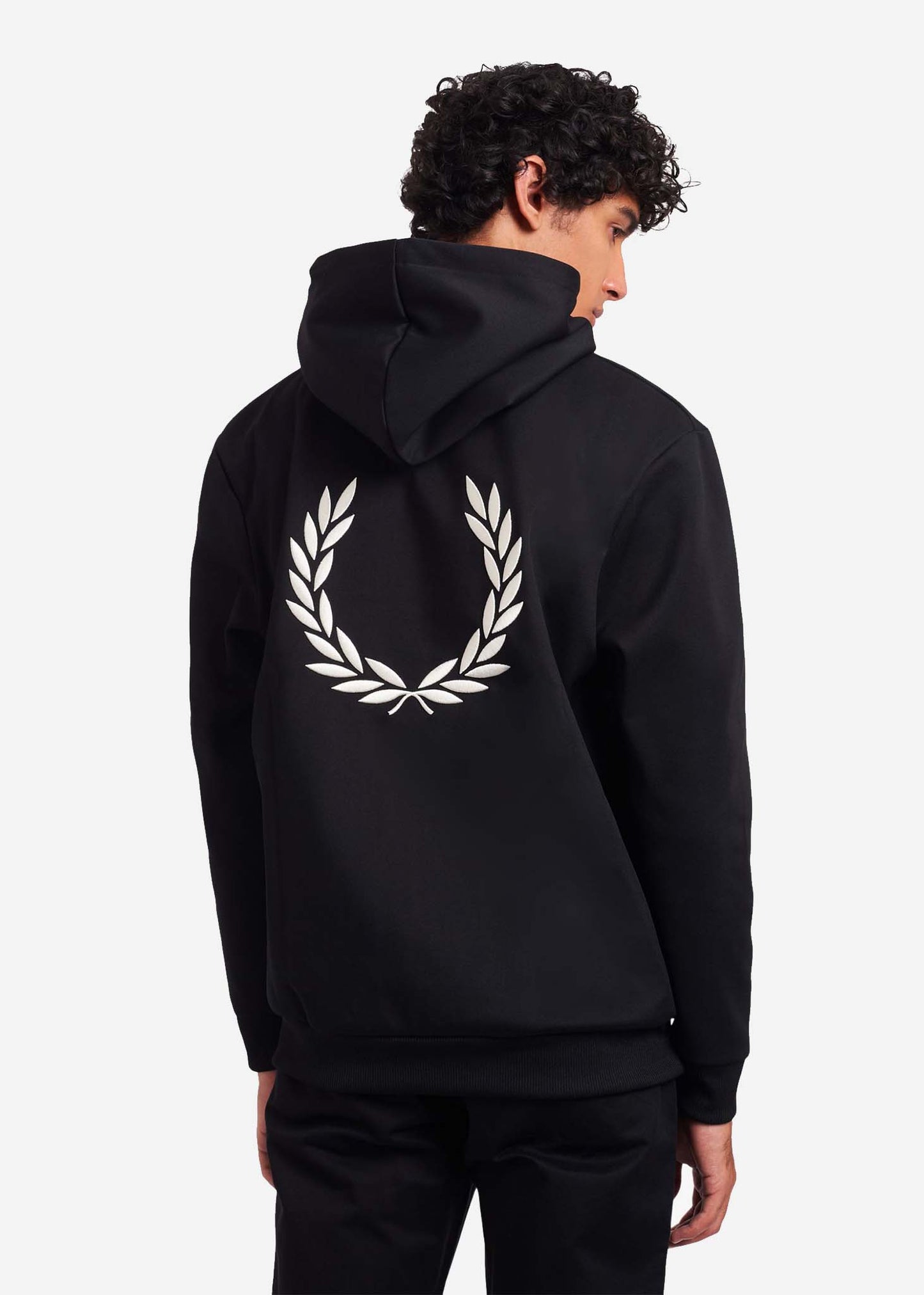 Fred Perry hoodie back print zwart trui