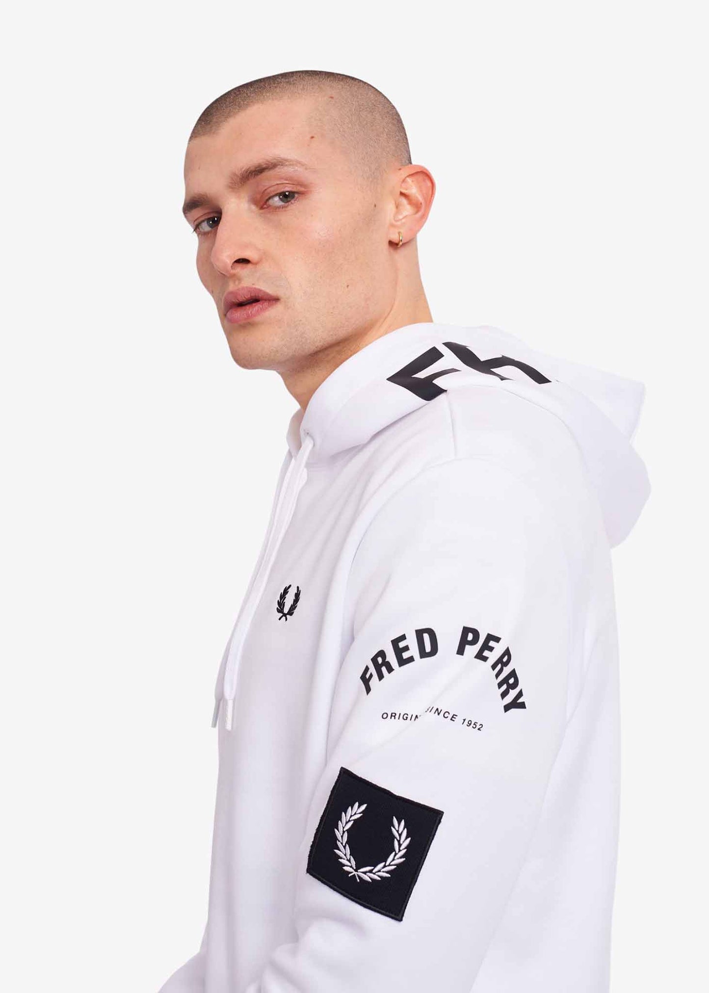 Fred Perry Hoodies Bold branding hooded sweatshirt - white