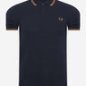 Fred Perry Polo's Twin tipped fred perry shirt - navy dark caramel