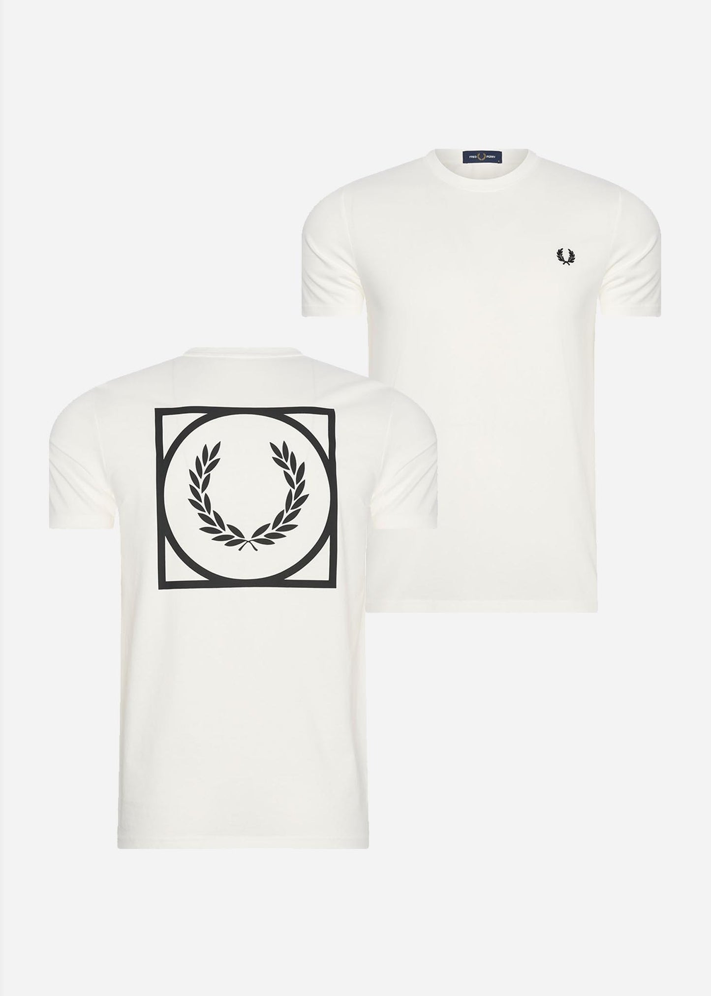fred perry t-shirt back print white