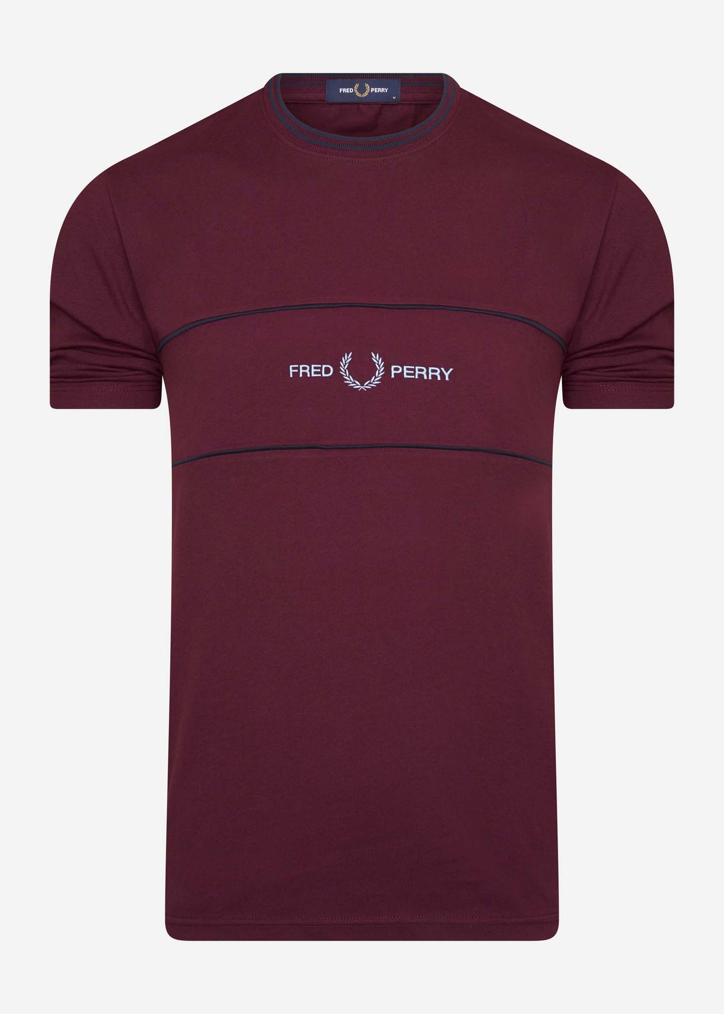 Fred Perry T-shirts Embroidered panel t - mahogany
