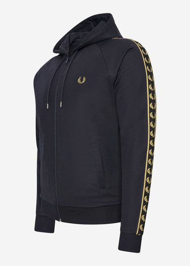 Fred Perry Vesten  Gold tape hooded track jacket - navy