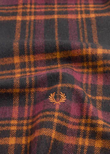 Fred Perry Sjaals Redacted tartan scarf - oxblood