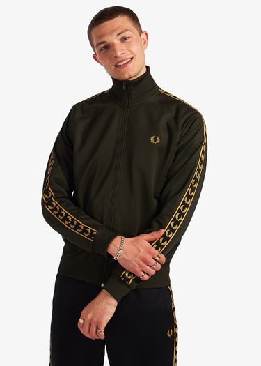 Fred Perry Vesten Gold tape track jacket - hunting green
