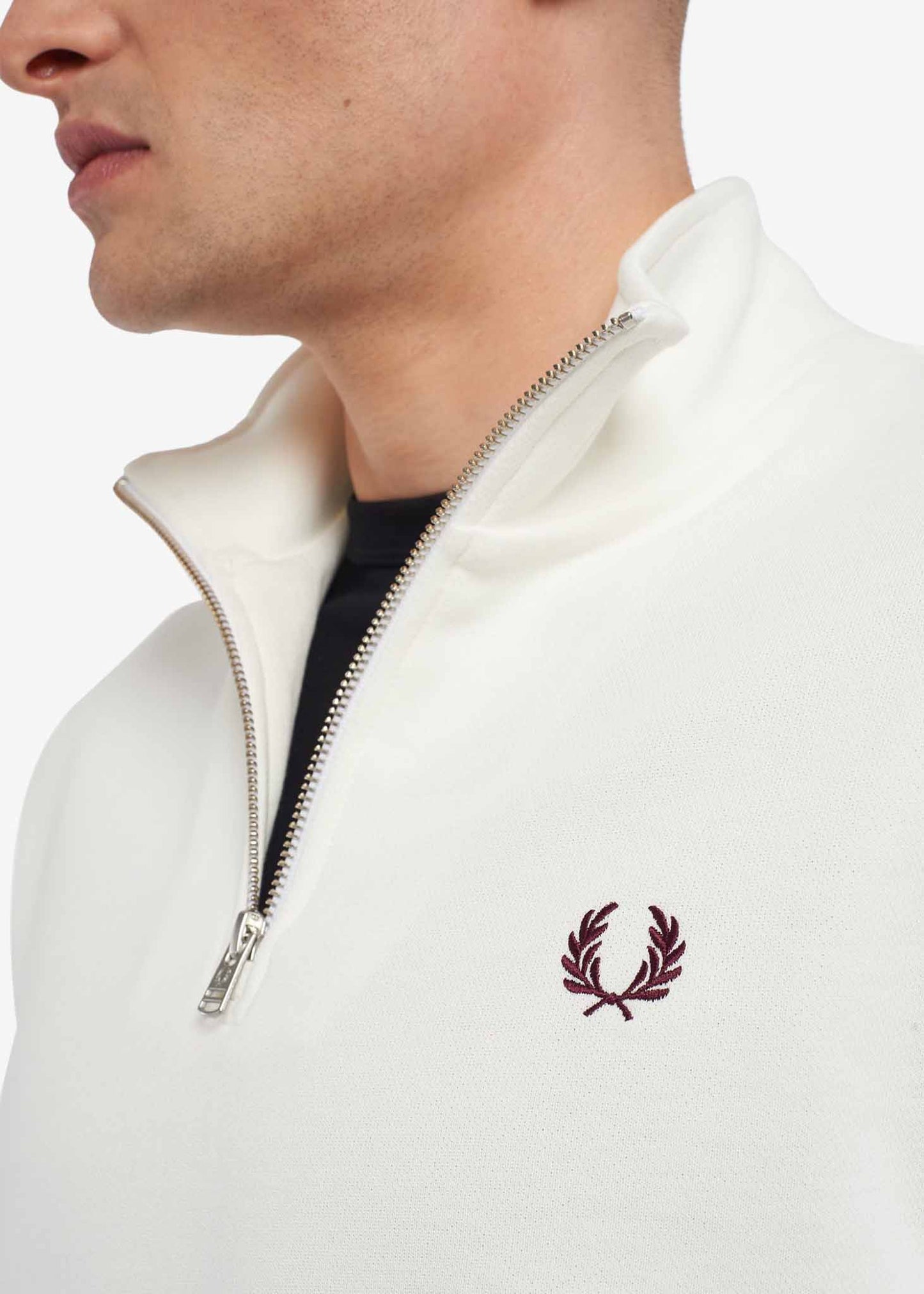 Fred Perry Truien Half zip sweatshirt - snow white