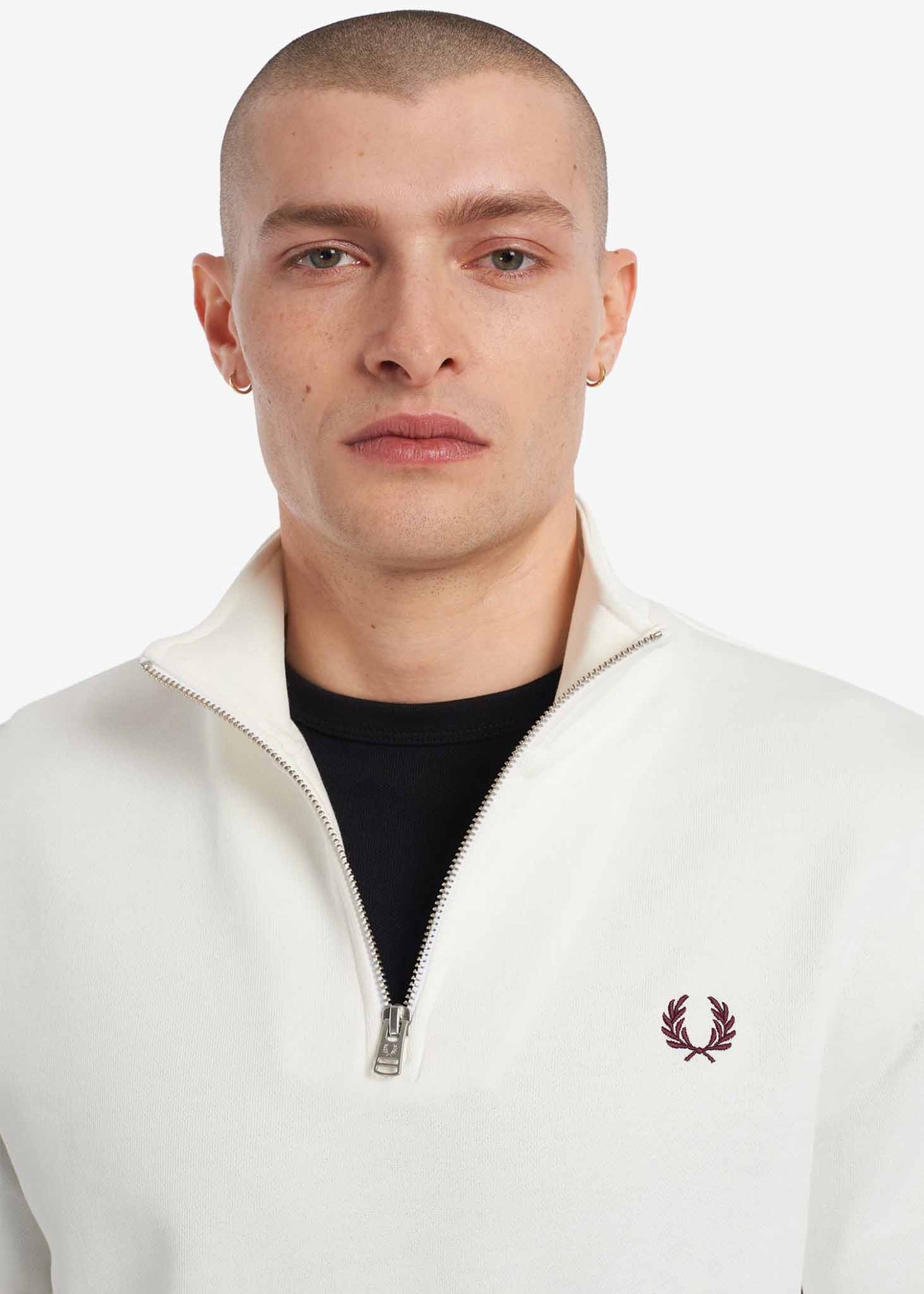 Fred Perry Truien Half zip sweatshirt - snow white
