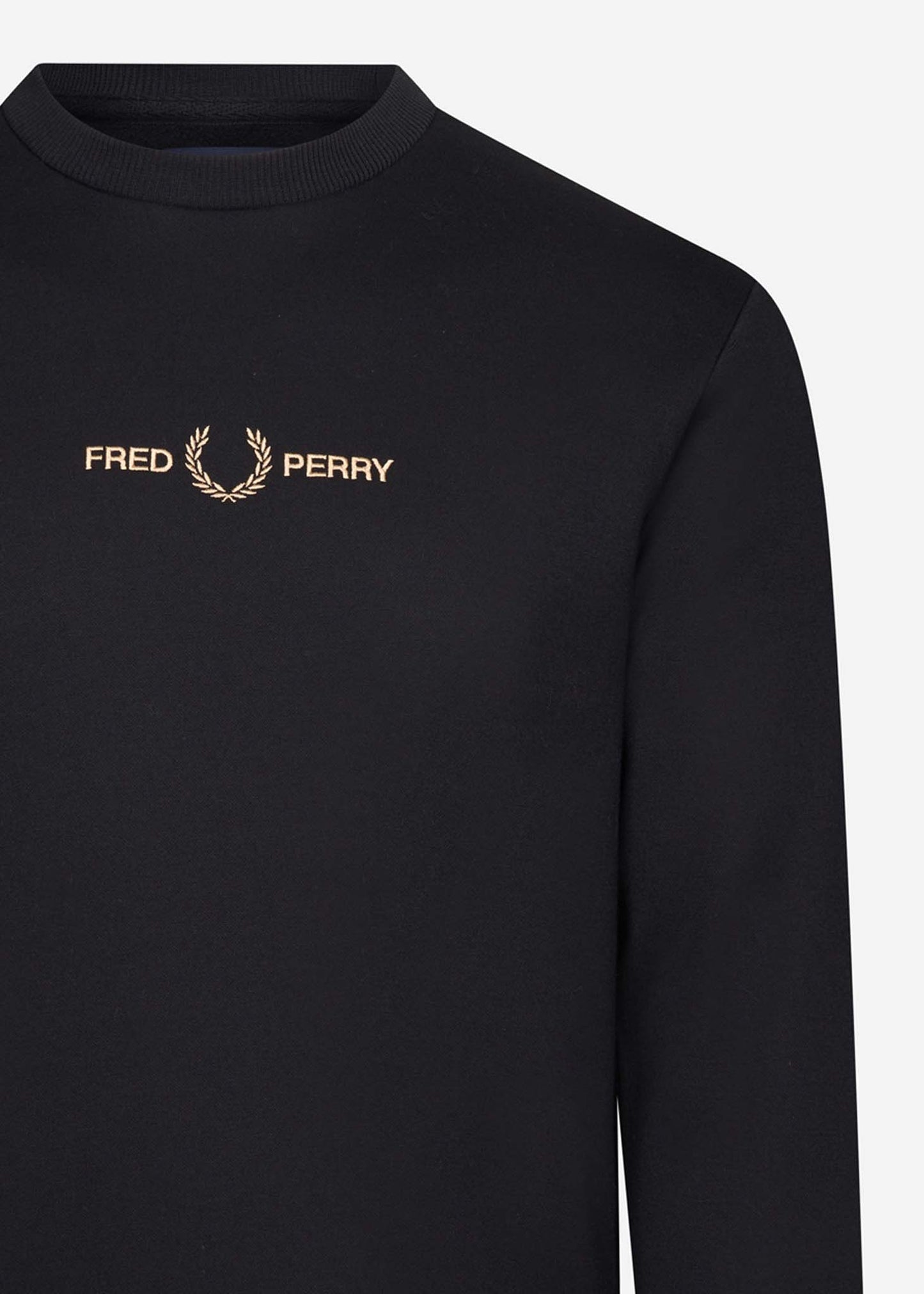 fred perry crewneck sweater black gold