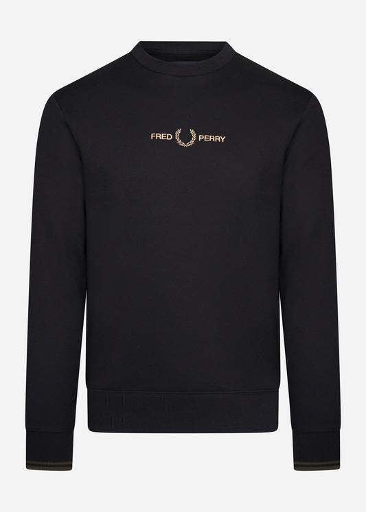 Fred Perry Truien  Graphic sweatshirt - black gold 