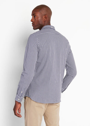 Lyle & Scott Overhemden Slim fit gingham shirt - navy white
