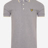 Lyle & Scott Polo's Tipped polo shirt - mid grey marl lemon