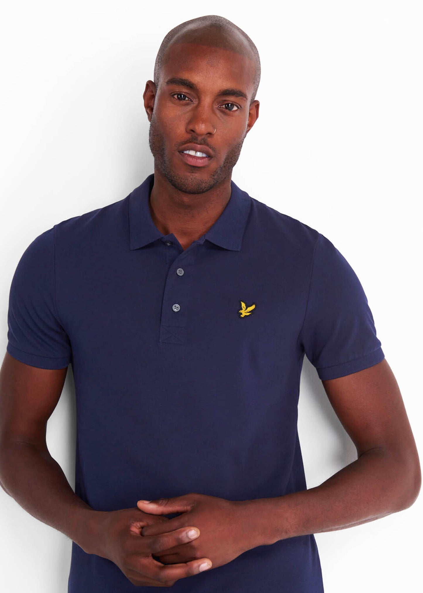 lyle and scott slim fit polo navy