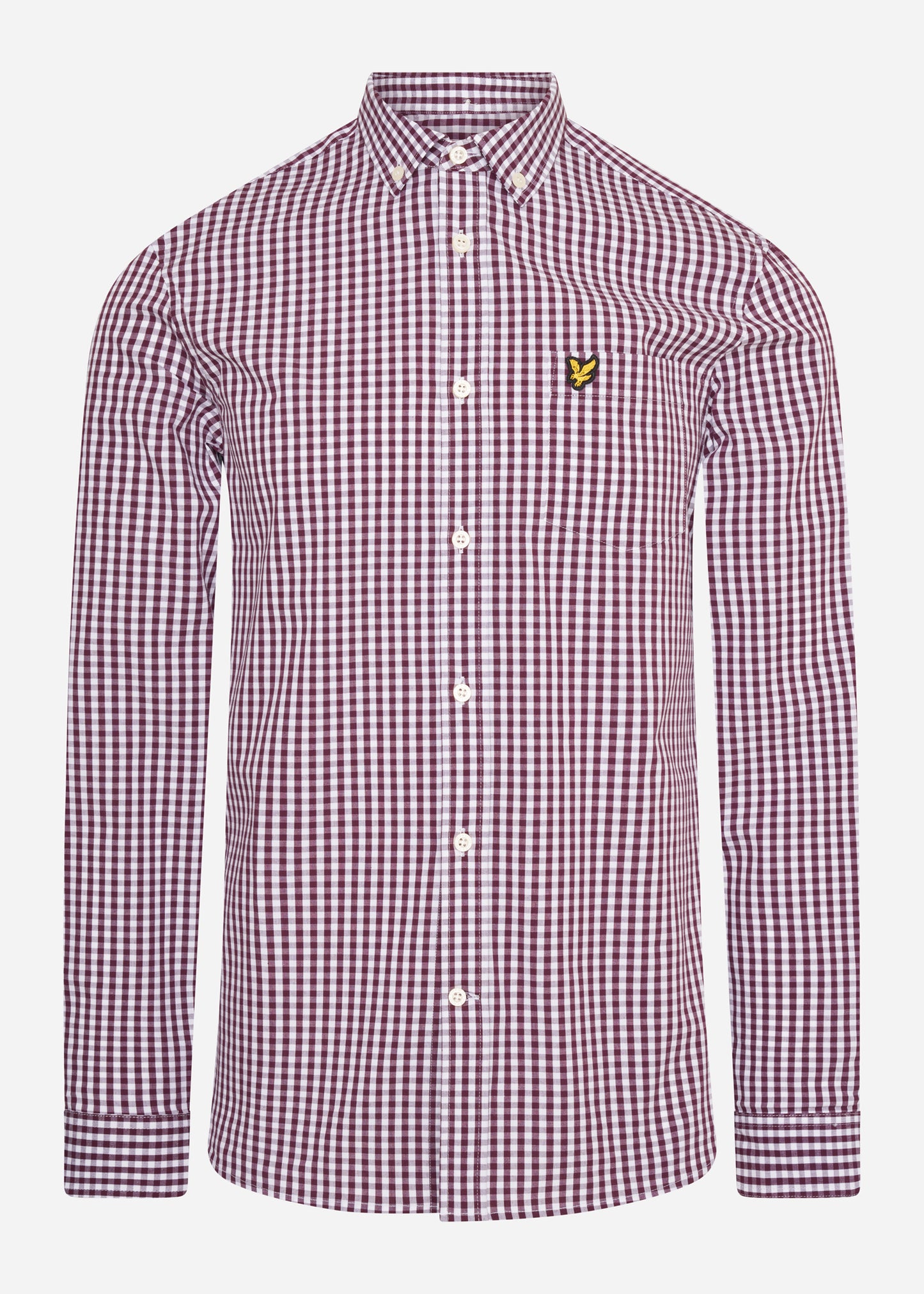 Lyle & Scott Overhemden Slim fit gingham shirt - burgundy white
