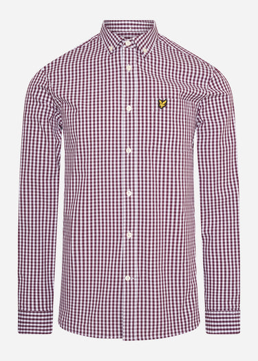 Lyle & Scott Overhemden Slim fit gingham shirt - burgundy white