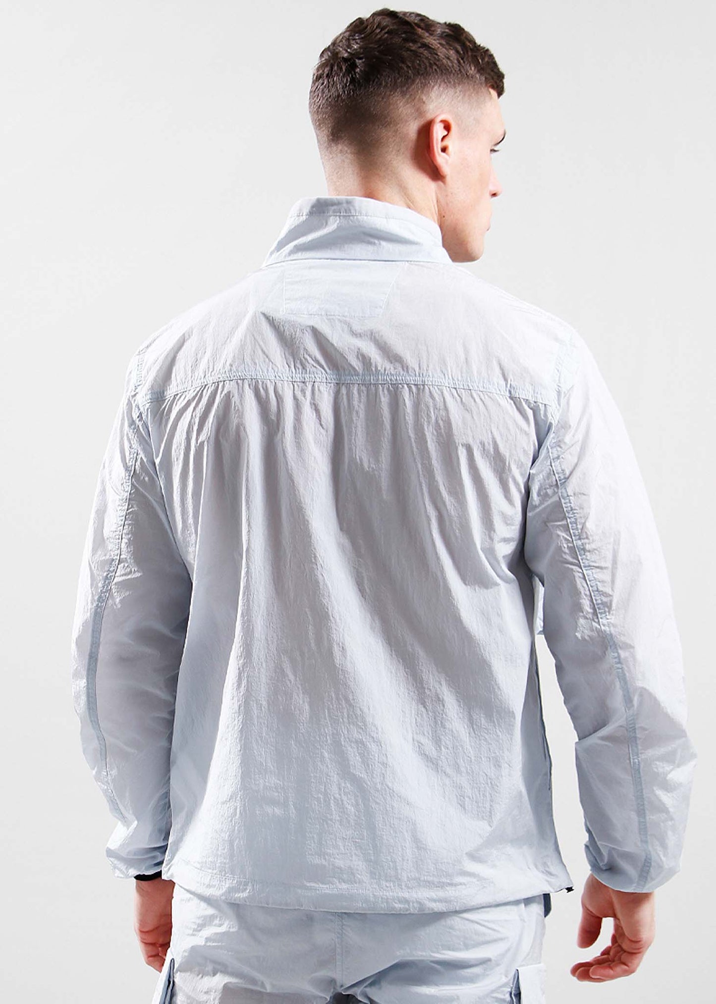 Krinkle nylon half zip - dolphin grey
