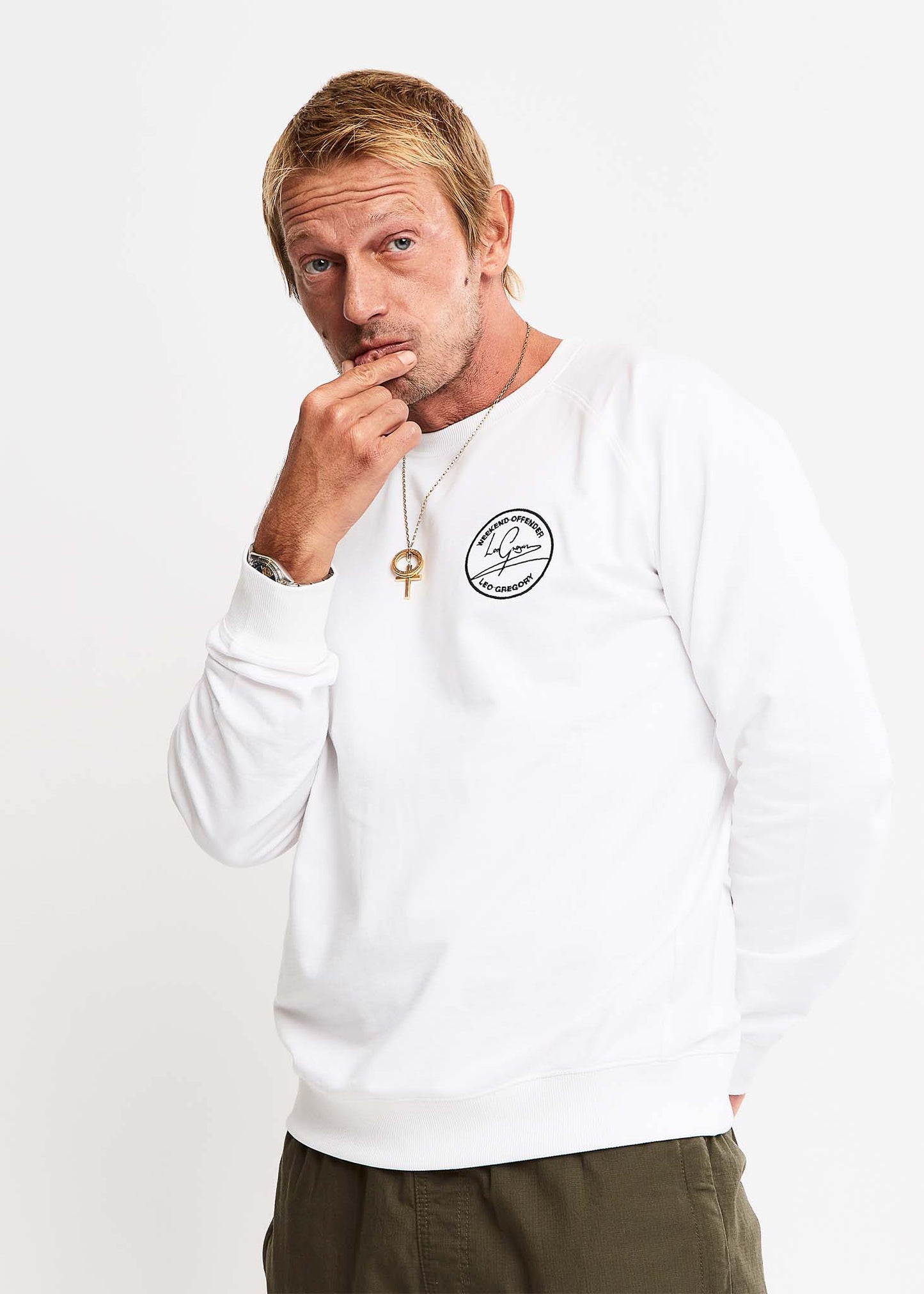 Weekend Offender Truien Leo Gregory special sweat - white