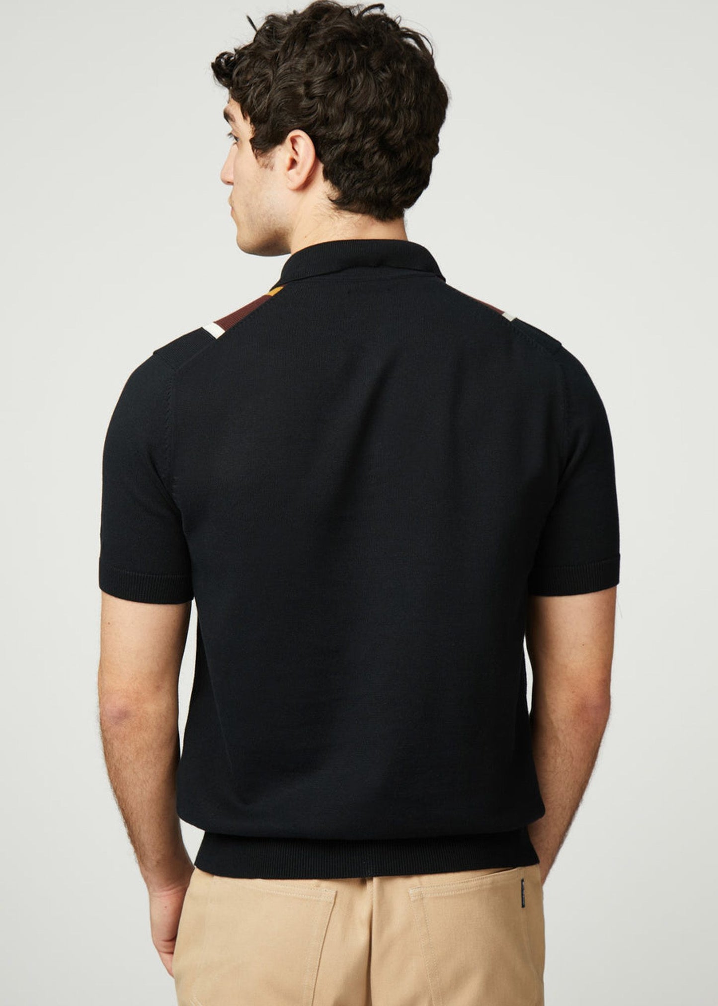 Ben Sherman Polo's  Verticle stripe polo - black 