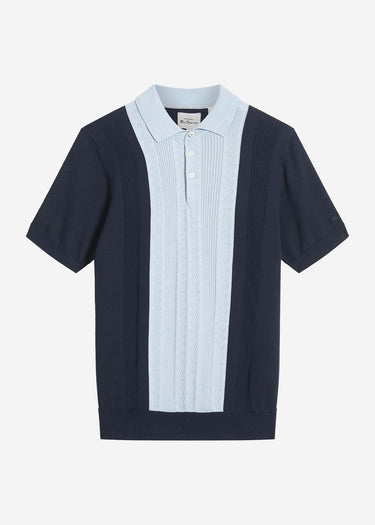 Ben Sherman Polo's Textured block stripe polo - dark navy