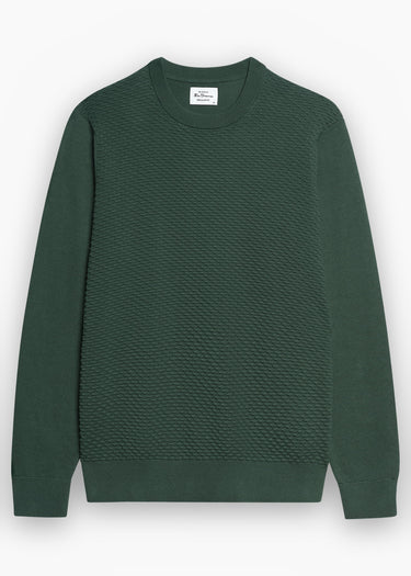 Ben Sherman Truien Texture front crew - bottle green