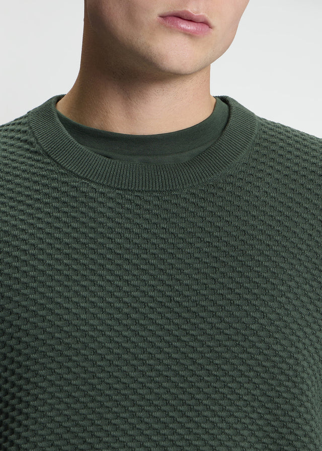 Ben Sherman Truien Texture front crew - bottle green