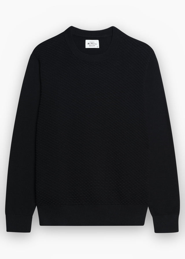 Ben Sherman Truien Texture front crew - black