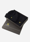 Lyle & Scott Sjaals  Lambswool ribbed beanie scarf set - jet black 