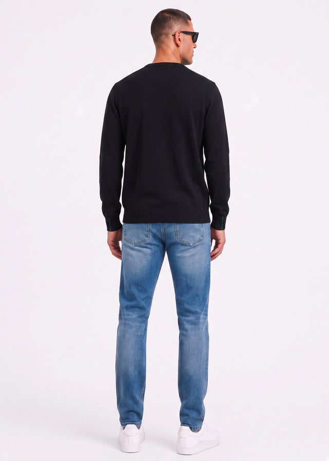 Lacoste Truien Regular fit crew neck sweater - black