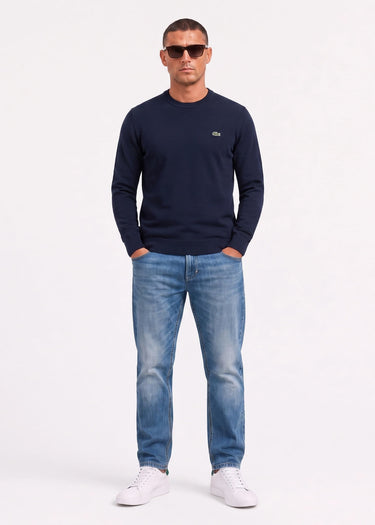 Lacoste Truien Regular fit crew neck sweater - navy blue