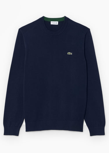 Lacoste Truien Regular fit crew neck sweater - navy blue