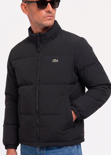 Lacoste Jassen Water-repellent packable hood down jacket - black