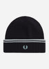 Fred Perry Mutsen  Twin tipped merino wool beanie - navy silver blue silver blue 