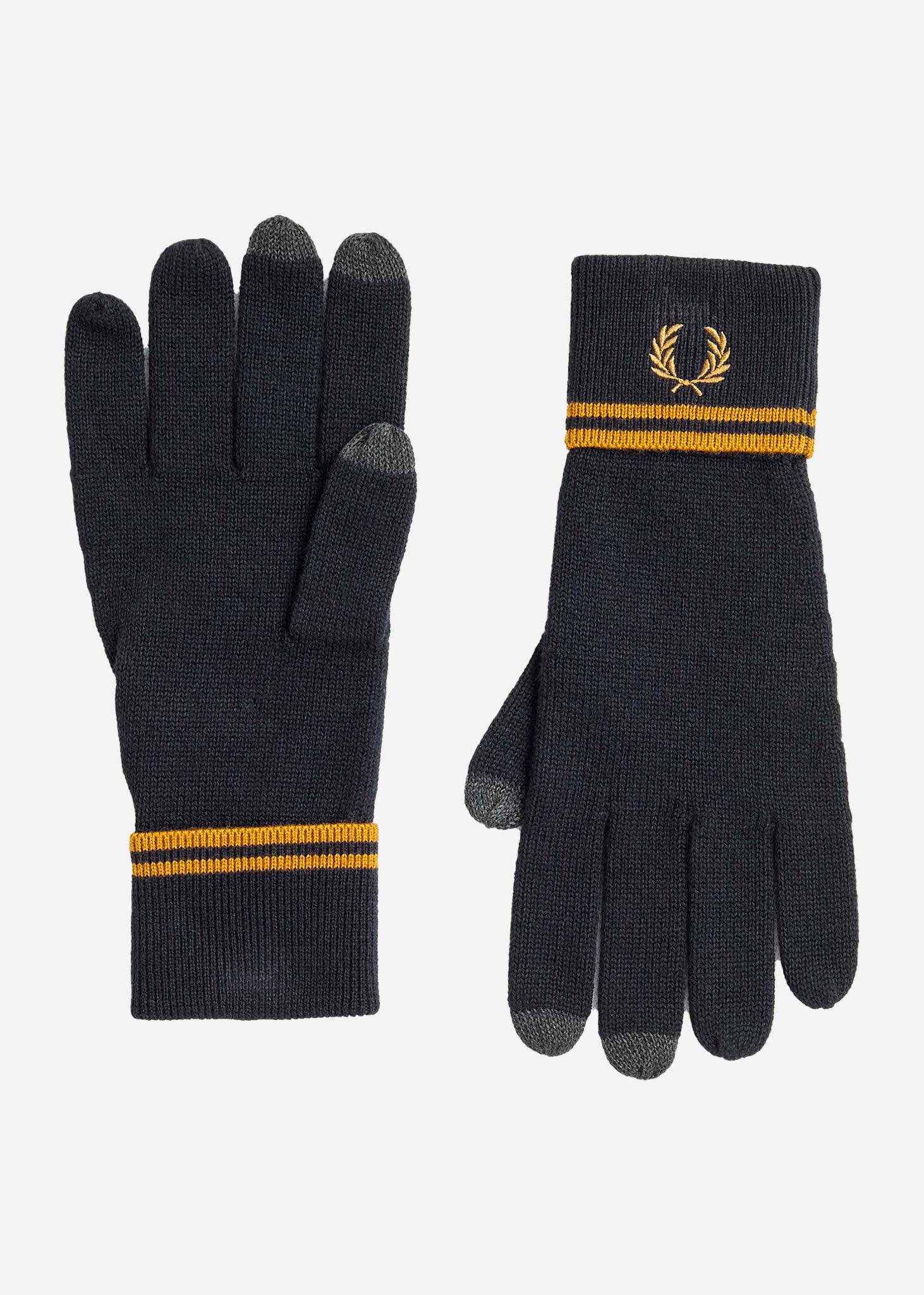 Fred Perry Handschoenen  Twin tipped merino wool gloves - navy dark caramel 