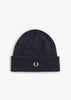 Fred Perry Mutsen  Classic beanie - black dark caramel 