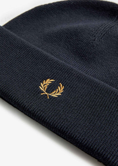 Fred Perry Mutsen  Classic beanie - black dark caramel 