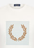 Fred Perry T-shirts  Striped laurel wreath t-shirt - snow white 