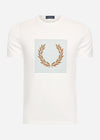 Fred Perry T-shirts  Striped laurel wreath t-shirt - snow white 