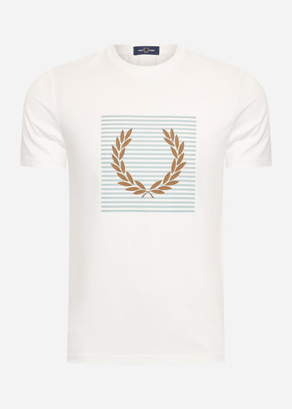 Fred Perry T-shirts  Striped laurel wreath t-shirt - snow white 