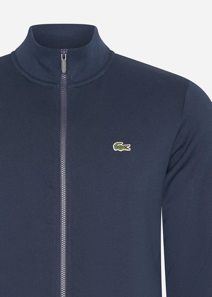 Lacoste Truien  Brushed fleece zip through sweater - Navy 