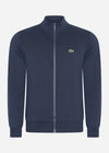 Lacoste Truien  Brushed fleece zip through sweater - Navy 