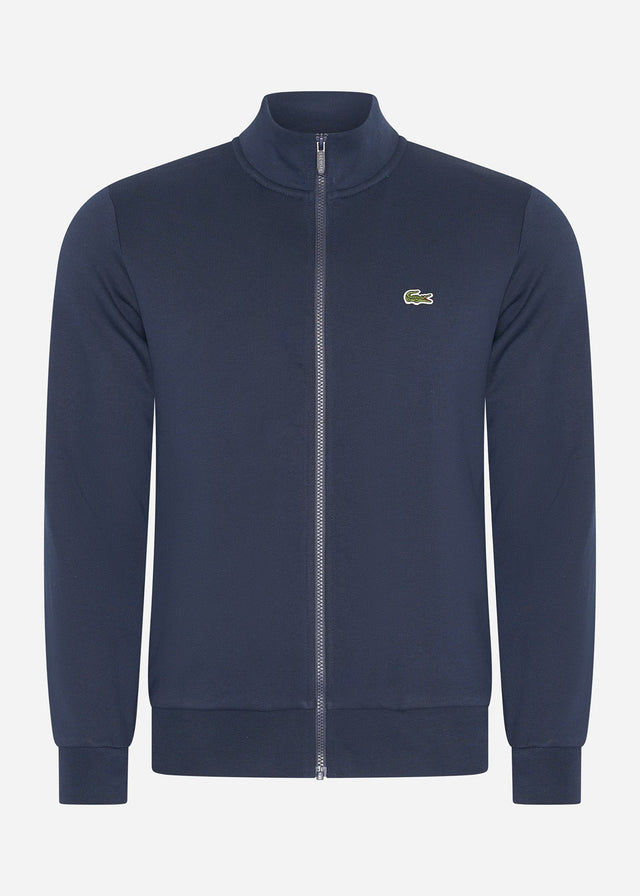 Lacoste Sweaters  Brushed fleece zip through sweater - Navy 