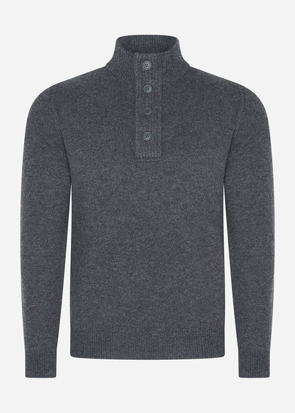 Barbour Truien  Essential patch half zip knitted jumper - charcoal 