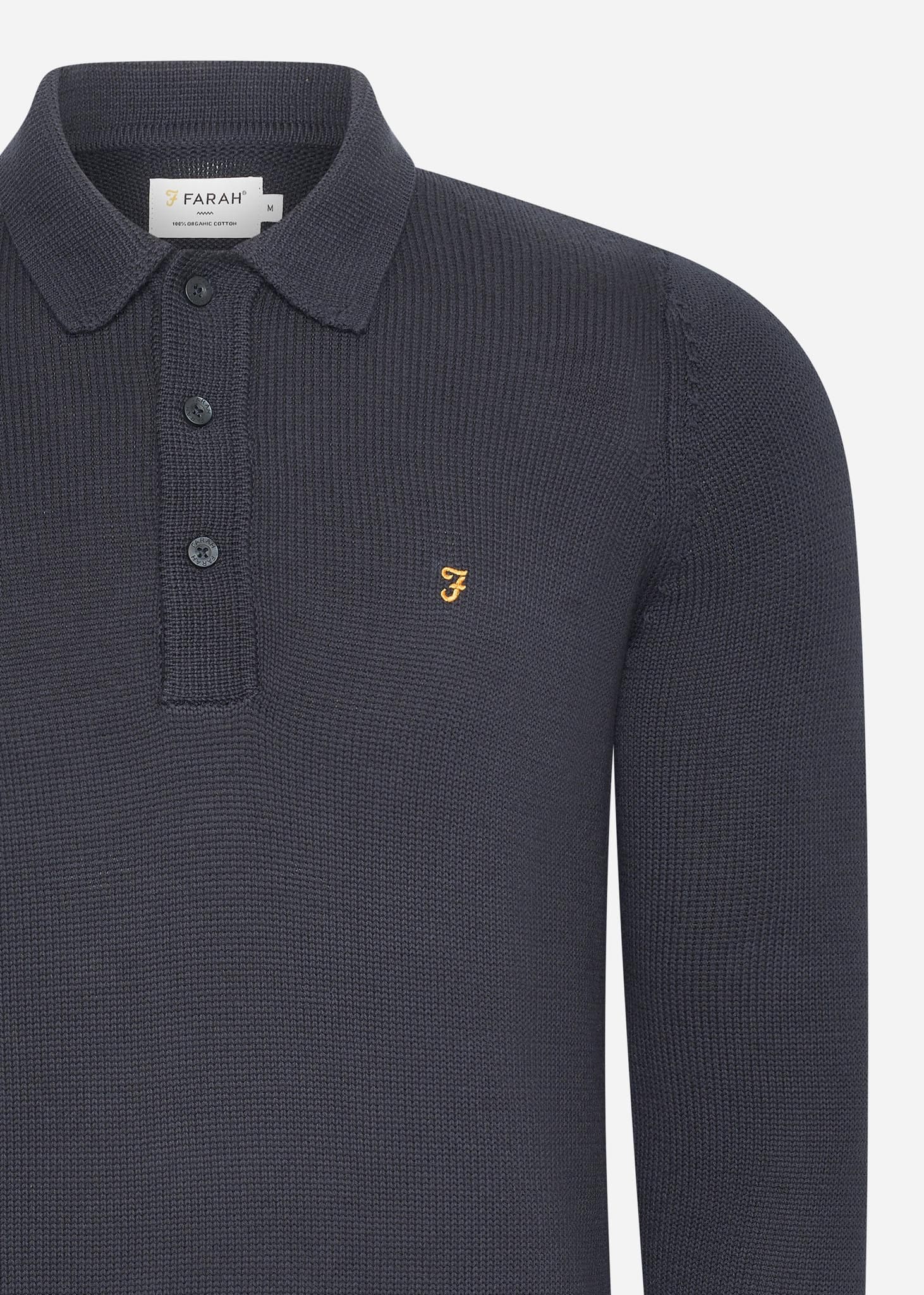 Farah Polo's  Sweater hamlet knit ls polo - true navy 