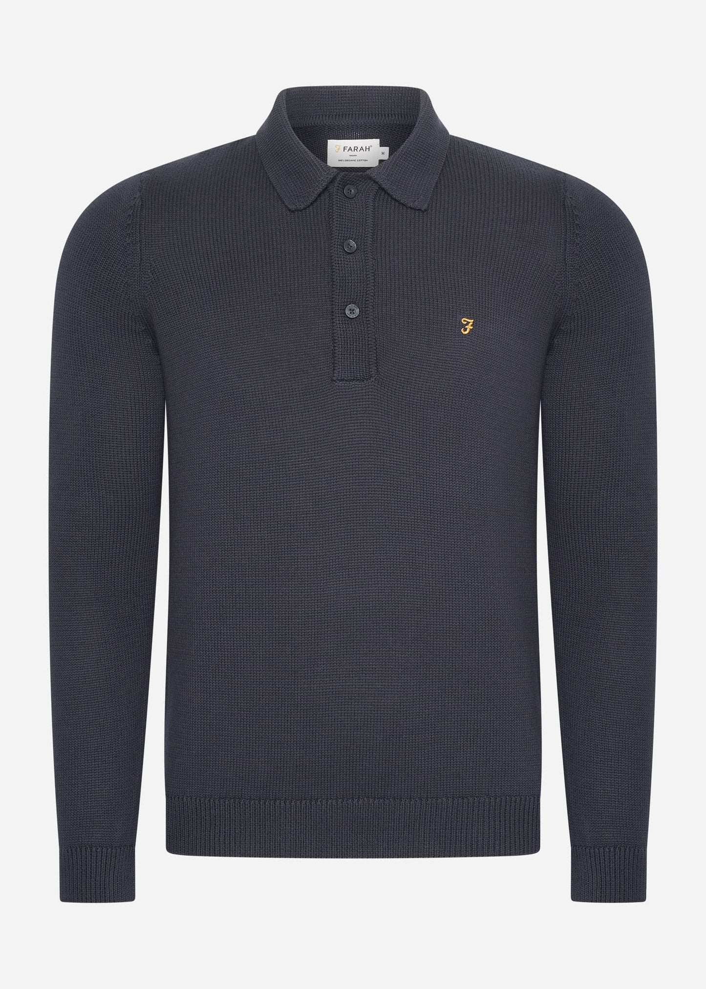 Farah Polo's  Sweater hamlet knit ls polo - true navy 