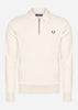 Fred Perry Truien  Halfzip fleece back sweatshirt - porridge marl 